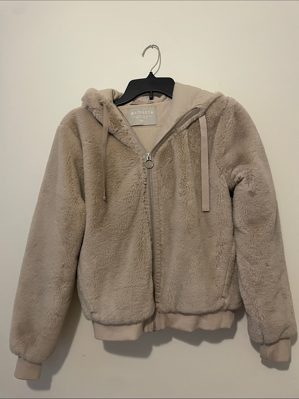 Athleta Plush Zip Hoodie - Light Taupe